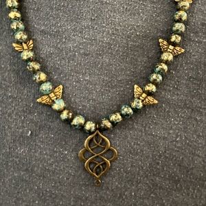 Bronze and turquoise necklace
